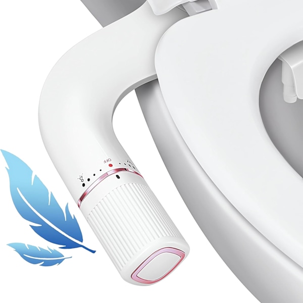 Ultra-Tynd Bidet-Tilbehør til Toilet - Dobbelt Dysesystem (Foran & Bagtil) med Justerbart Koldt Vandtryk og