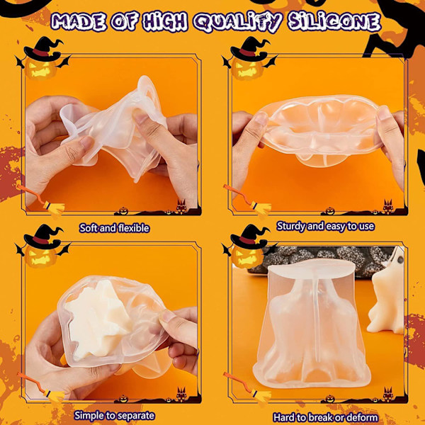 Lysform Halloween Spøgelse Silikonform 2 sæt med 20 voks