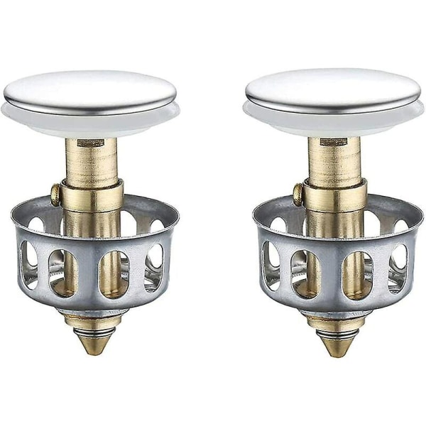 2 st universella handfatsspillfilter, handfat pop-up avloppsplugg badrum handfat avloppsplugg med korg, kökshandfat sil avlopp