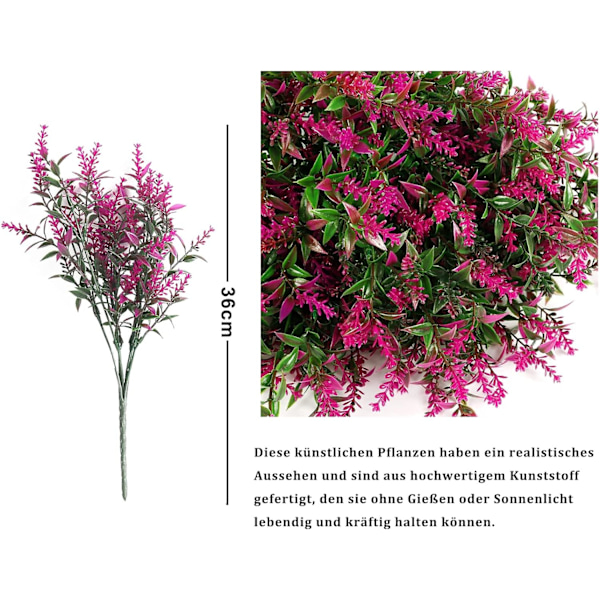 12 st (lila) Bunter Konstgjorda Buskar Falska Blommor