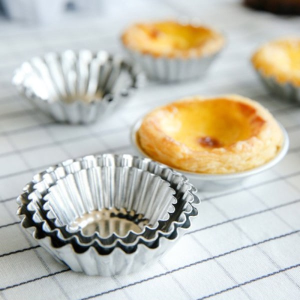 10 st Silver Tone Aluminium Äggtartformar Formar Cupcakes