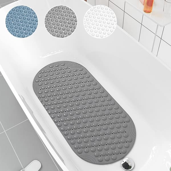 Badekar & Brusematte, med Drænhuller, Badekarmatte (Grå)