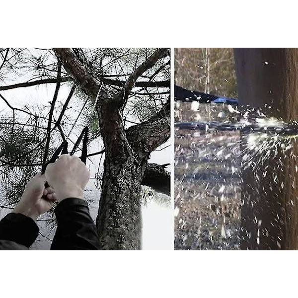 Puutarhasaha, paras retkeilyyn, vaellukseen, metsästykseen, moottorisaha paracord-kahvalla (24 tuumaa - 11 hammasta), hätätilanteisiin tarkoitettu ulkoiluväline, taitettava ketju