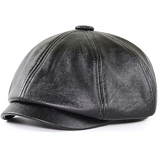 Mænds Beret Hat Gatsby Flad Læder Newsboy Kasketter