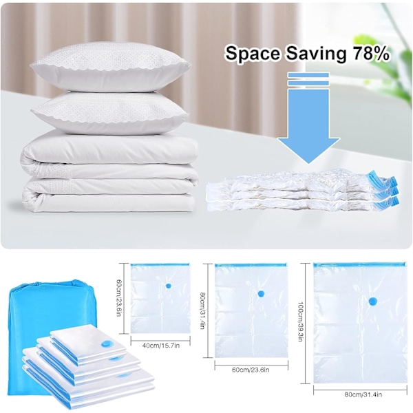 Støvsuger Opbevaringspose, 6 Styk (2XL 100x80 + 2L 80x60 + 2M