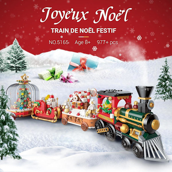 Juletog, 2023 Adventskalender, Vinter- og juleferie køretøjssæt (1000+ brikker)