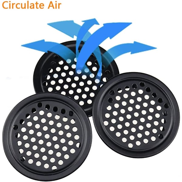 10 stk. 53 mm/2 tommer rustfrit stål ventilationsgitter til skabssko
