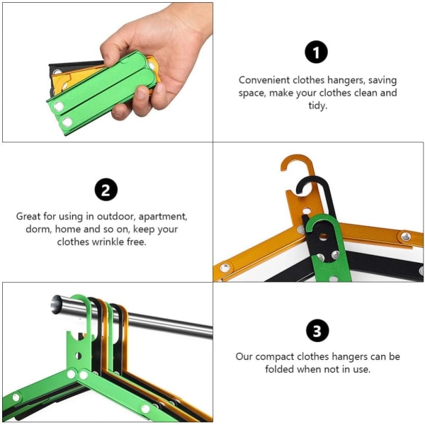 3 kpl, Taitettava Vaateteline, Alumiininen Matkavaateteline Tilaa Säästävä