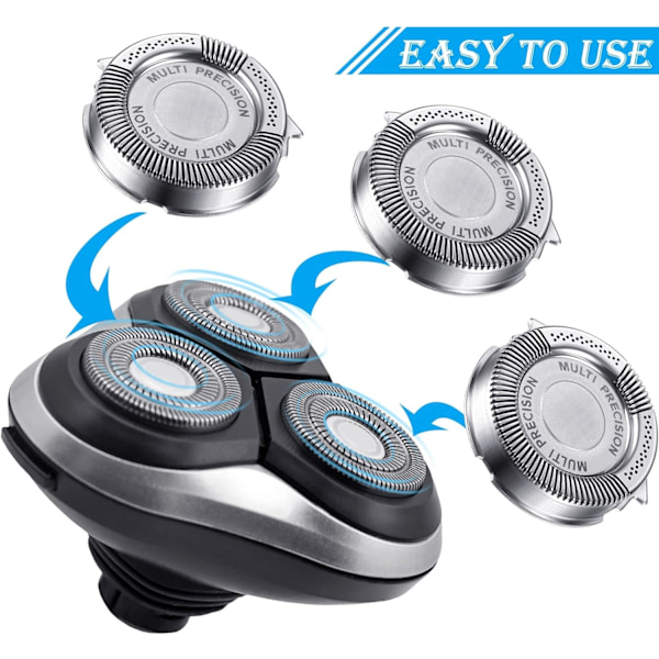 3 stk. SH50/52 Barbermaskine Udskiftningshoveder Kompatible med Serie 5000 (S5xxx), AquaTouch (S5xxx), AquaTouch (AT8xx,