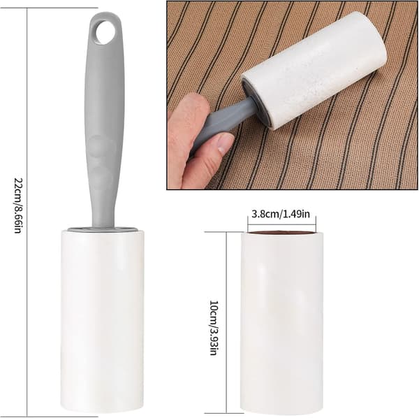 2 stk. Lint Roller med 6 Ekstra Sticky Lint Roller Sett, Sticky