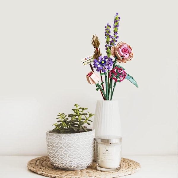 (Utan Vas) Blombukett Byggstenar, 547 Stycken Konstgjorda Blommor