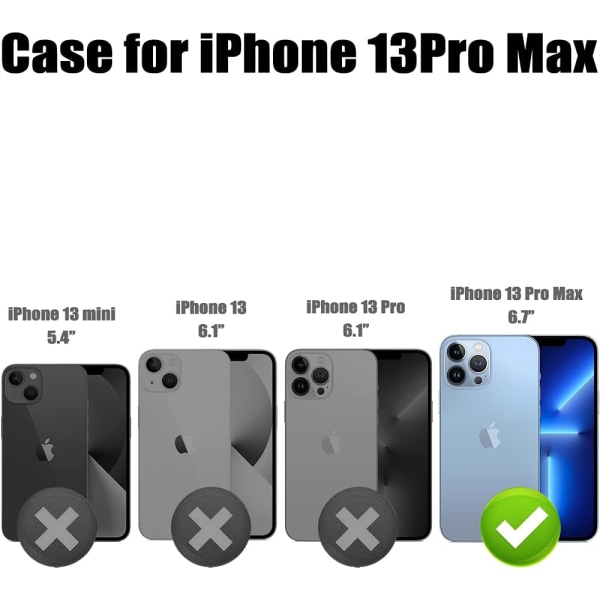 1 st kompatibelt med iPhone 13 Pro Max case med kort