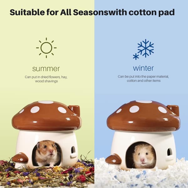 1 Stykke Hamster Skjulested Sopp Keramisk Hamsterhus og