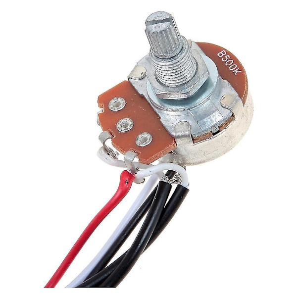 Förkopplad gitarrkabel med två mikrofoner 500k potentiometer 3-vägs vippströmbrytare silver