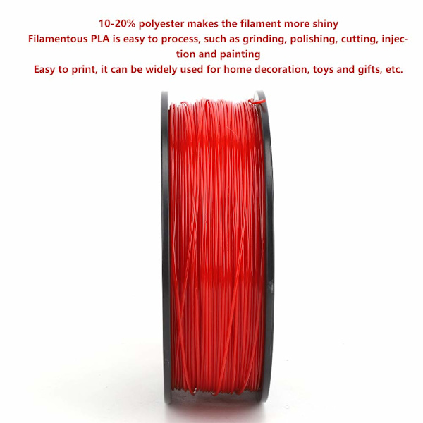 1 stk 3D-printer Filament PLA Rød Printmateriale