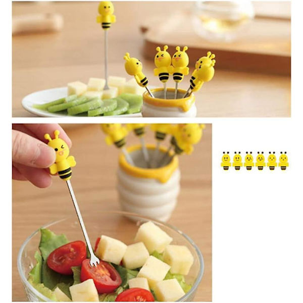 7 stk. silikone bi-cocktailpinde frugtpinde bento dessert mad appetitgafler