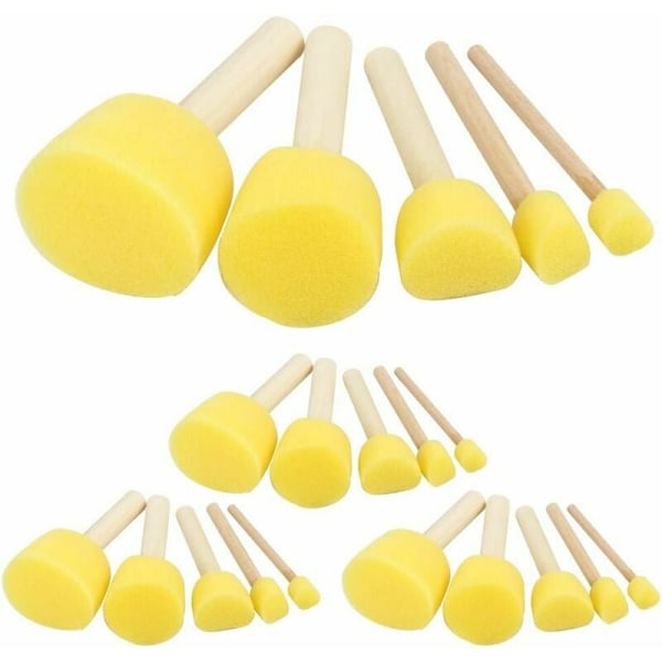 20 Pcs Sponge Painting Foam Brush Round Paint Sponge for Painting