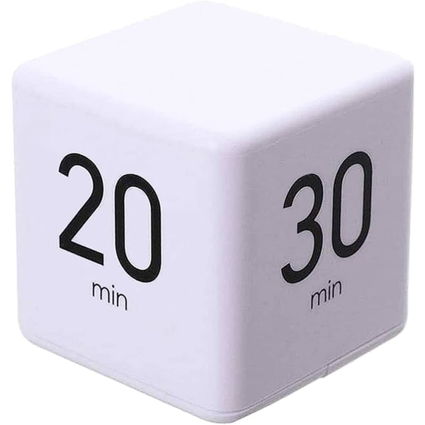 Kjøkkentimer (hvit 15-20-30-60 minutter), Cube Timer Stoppeklokke an