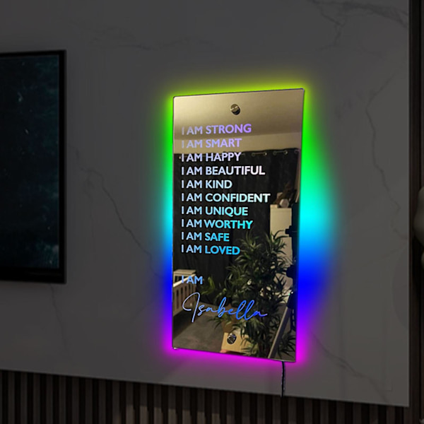 Led-personifierad affirmationspegel Led-ljus Jag är smart Jag är vacker Jag är glad Jag är självsäker Tjejer Kvinnor Tonåring Citat Inspirerande...