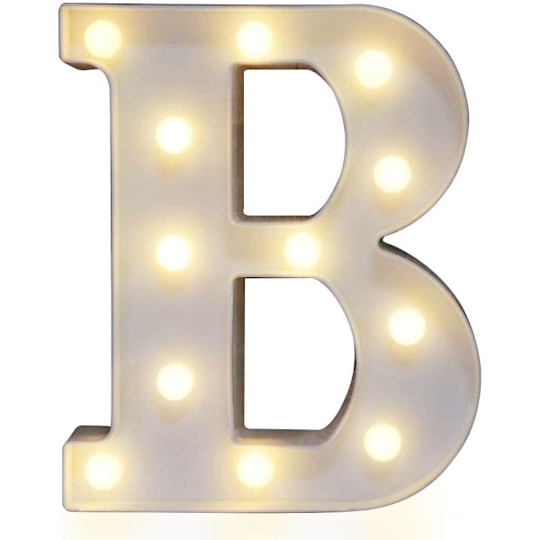 LED Marquee Bokstavlys Skilt, Lys Opp Alfabet Bokstav for Hjem Fest Bryllup Dekorasjon B
