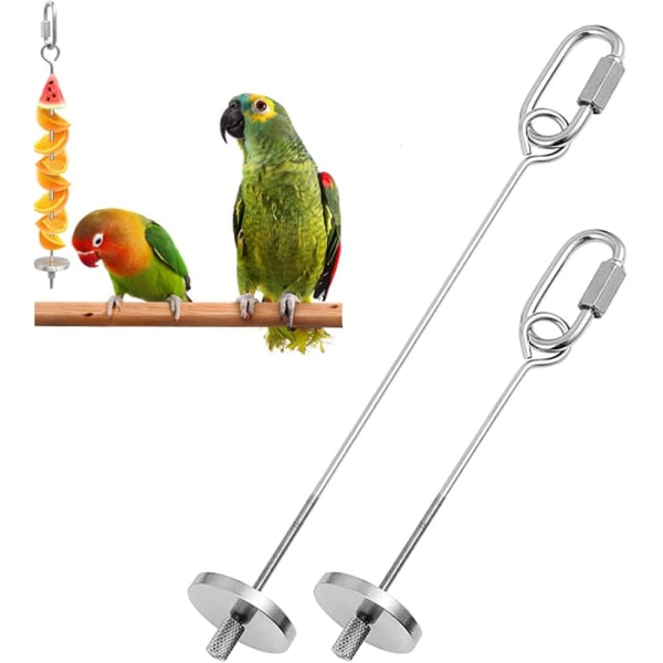 2-pack stavhållare i rostfritt stål för papegojor, papegojor,