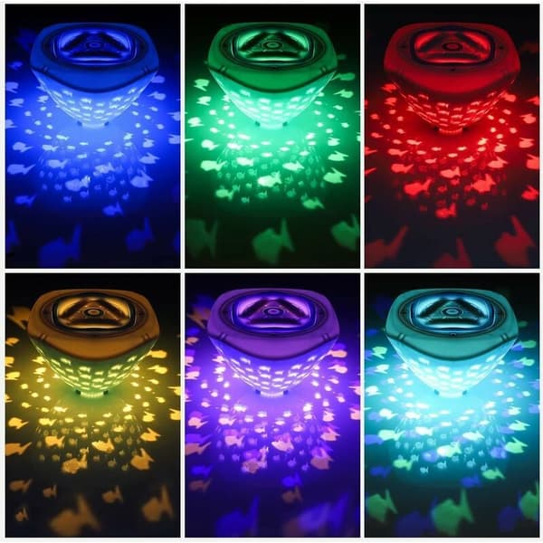 Pool Lights, Underwater Bathtub Light with Fish Projection, Float