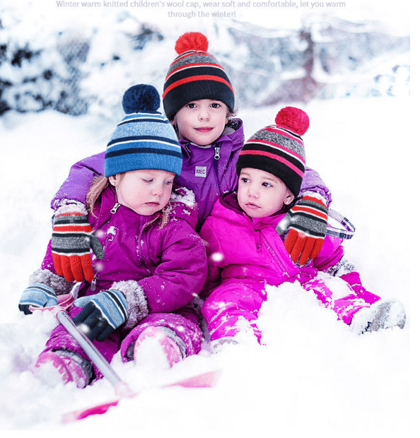 Barnehatt Vinter Snood Halsvarmer Hansker Sett Barn