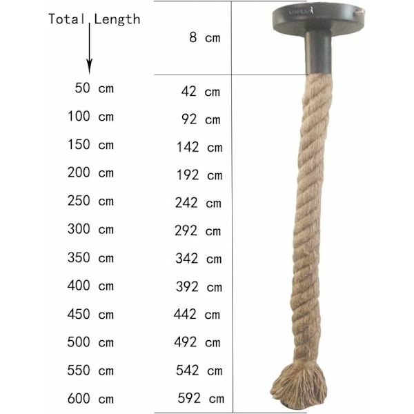 Hamp Rebs Lysekrone, 100cm (Enkel Fatning, Pære Er Ikke Inkluderet)