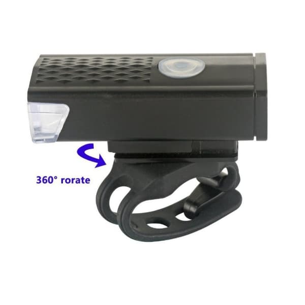 USB Genopladelig Enkeltdelt Sort Cykel Forlygte Super Lys