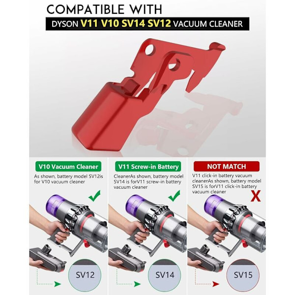 Liipasin kytkin V11 V10（6 kpl）, Metallipainike Dyson SV12 SV14 -imurille（Yhteensopivuus）