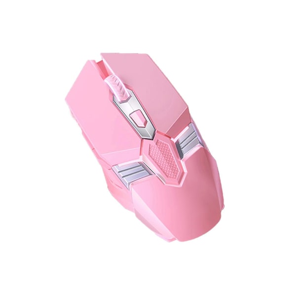 G12 Optisk Mus 6 Tangenter USB-gränssnitt 3200dpi Makroprogrammering Mekanisk Mus för Spel Pink