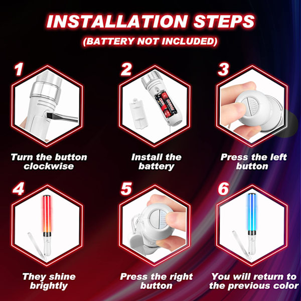 LED Glow Stick med 15 farger for festlig blink