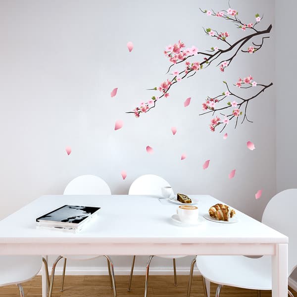 Vattenfärgskörsbärsblommor Väggdekaler Mural Dekaler Sovrum