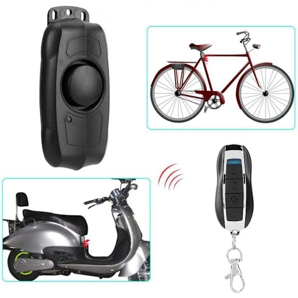 Cykel Säkerhetslarm med Fjärrkontroll, 100DB Vibration