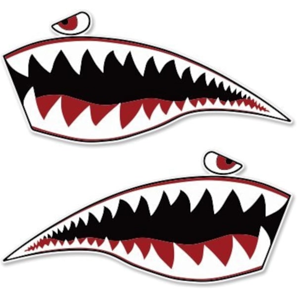 Warhawk Shark Tiger Vinyldekal - Bilruta, Stötfångare, Laptop - Välj Storlek