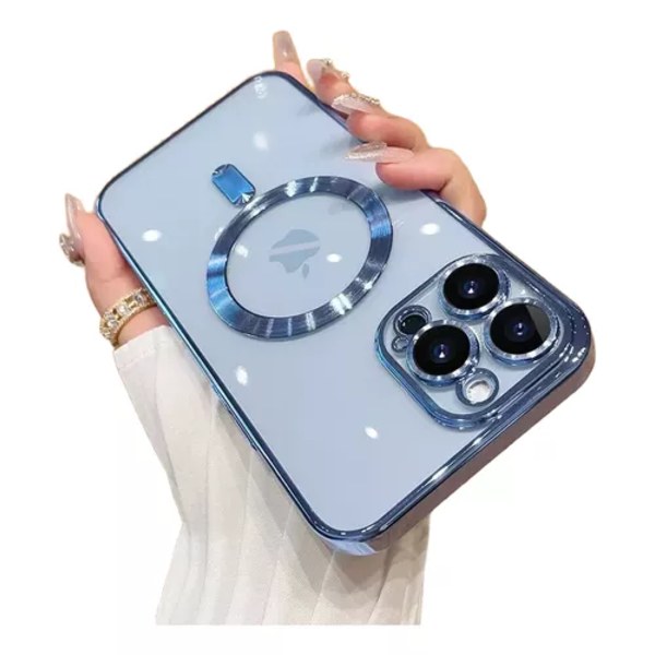 Transparent TPU-fodral med MagSafe för iPhone 13, Blå