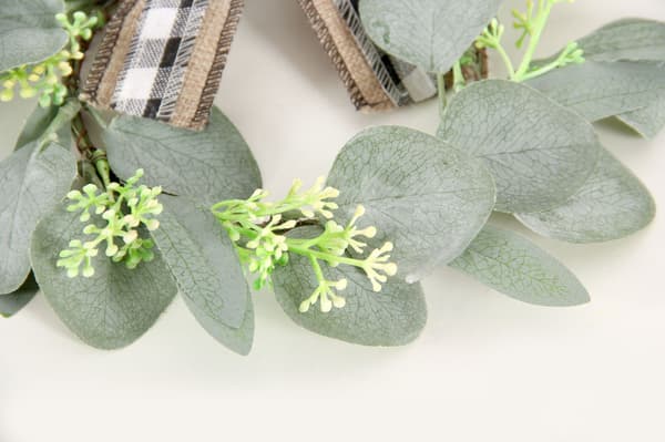 2 stk 24 cm Mini Eucalyptus Krans Dørkrans Liten Krans Grønn