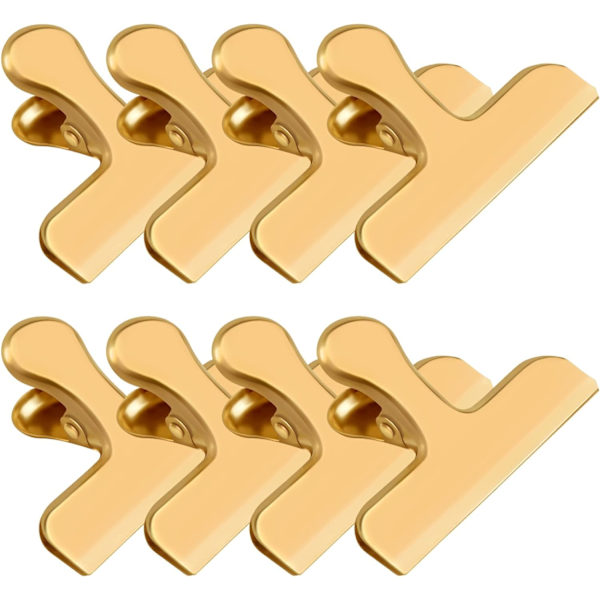 8-pakke 3 tommer brede rustfrie stål-chipsklemmer Matposeklemmer Heavy Duty Matposeklemme, Chipsklemmer Metallhengselklemme