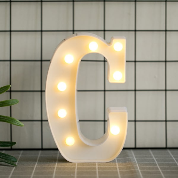 1 st Lysande LED Bokstav Nattljus Engelska alfabetet Lampa Sign