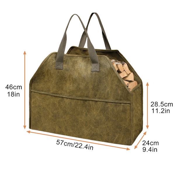 1 stycke utomhus vedtransportväska bärbar canvas vedhuggning