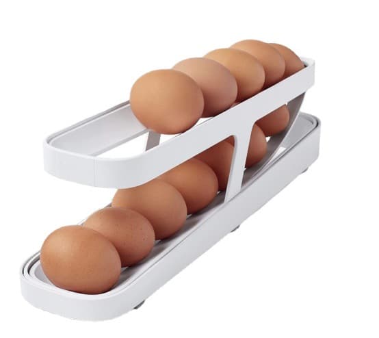 1 stk Kjøleskap Egg Rullende Oppbevaringsstativ Rull ned Egg