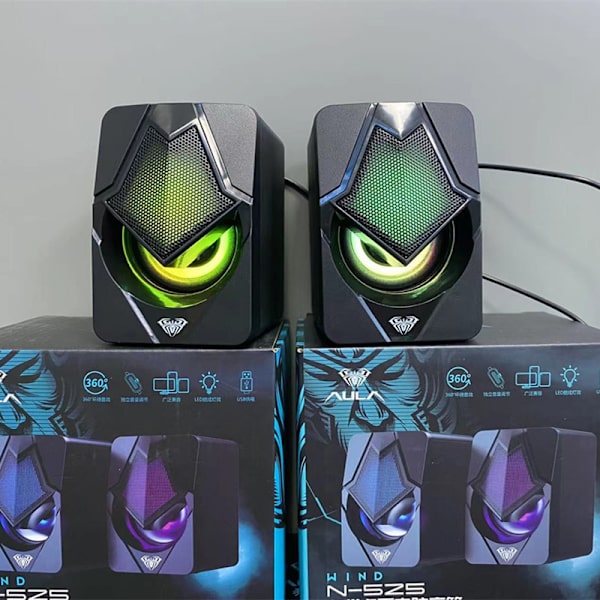 Datorhögtalare 10W RGB PC-högtalare Synkroniserar med Musikrhythm PC