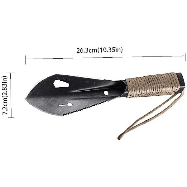 Mini Spade Gravehåndværktøj Spade Spade Rustfrit Stål Bærbar til Havebrug Landbrug Camping 26,3X7,2cm Sort