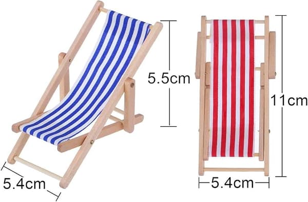 Miniatyr Stranddockhus, Miniatyr Trästrandstol 2-pack