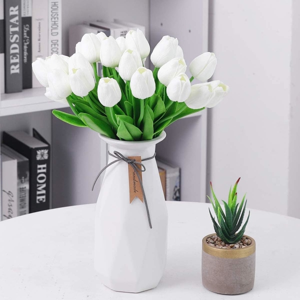 10 stk Kunstig Blomst Tulip Fake Flower Latex Materiale Ekte Tou