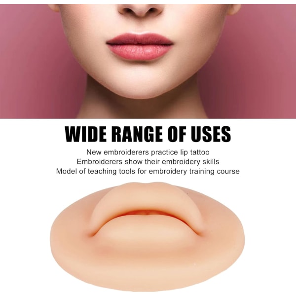 1 piece of soft and semi permanent 3D silicone lip with true