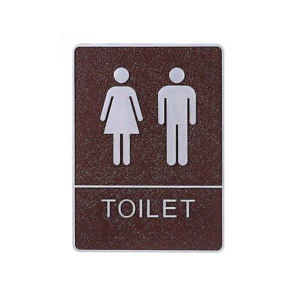 Avtagbar toalettskylt klistermärke 20*15cm toalettdörr i konstläder