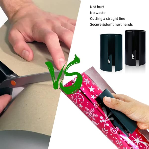 Julklappspapperskutter (2-pack), Julpapperskutter Kraftpappersrulle, Enkel Glidande Inpackning