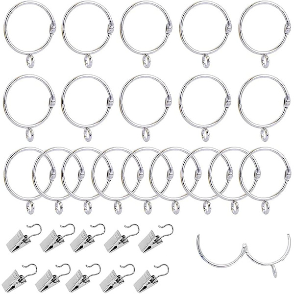 Gardinstångsklippringar med innerdiameter 50 mm, set om 20 stycken