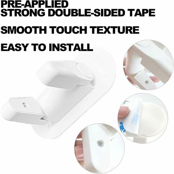 Barnlås med spärr - 2-pack vita dörrlås designade